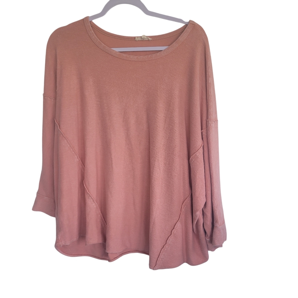 Easel Los Angeles Mineral Wash Pink Oversized Top. Size M